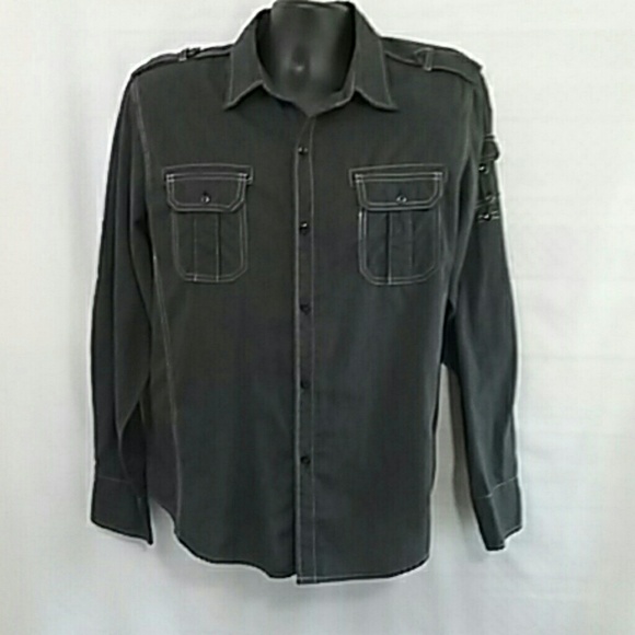 Buckle Other - Buckle Pop Icon black pinstriped button down XL